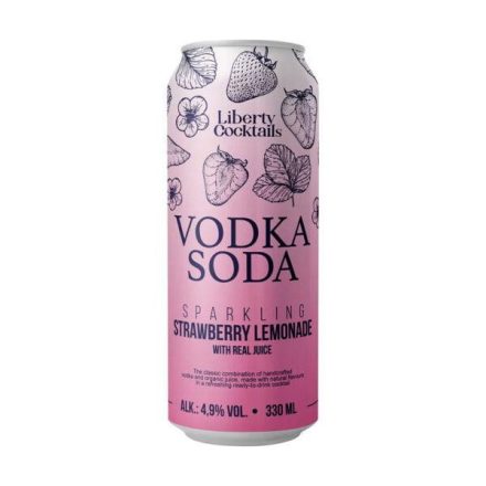 Fedezd fel a(z) Vodka Soda Strawberry 0,33 4,9% terméket a webáruházunkban! Kiváló választás a baráti összejövetelekhez.